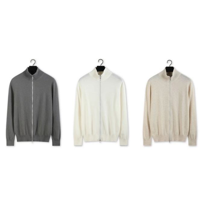 brunello cucinelli wool cashmere zip cardigan